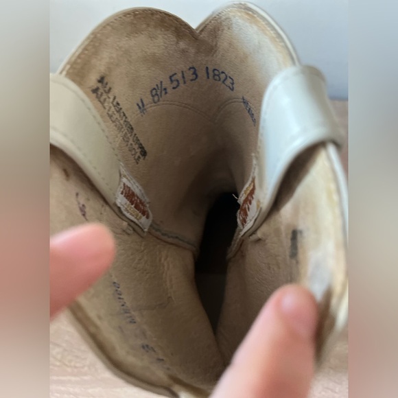 COWTOWN Mexico White Leather Cowboy Boots - Picture 2 of 12